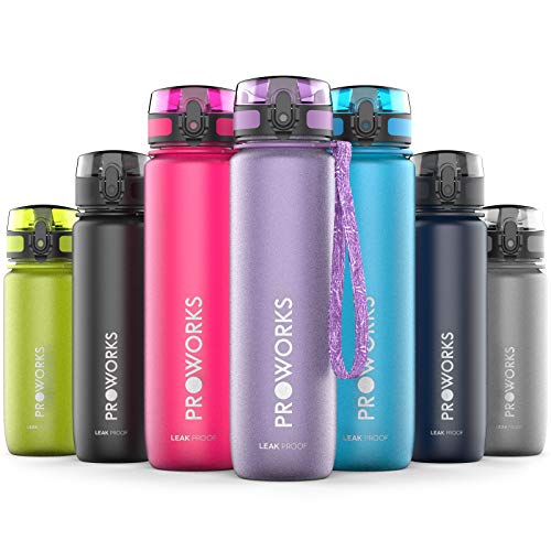 Proworks Bouteille d'eau étanche | Flacon de sport à débit rapide Idéal pour la course, le cyclisme, la randonnée et plus | Bouteille en plastique Tritan sans BPA u0096 0,5 litre (510,3 g) u0096 Violet Nitro