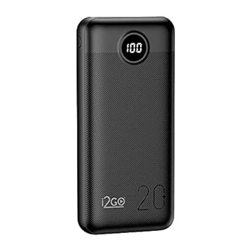 I2GO, Carregador Portátil (Power Bank) Ultra Rápido 20000mAh, Power Delivery 20W, 2 Saídas USB + 1 Saída/Entrada USB-C, Preto, i2GO PRO