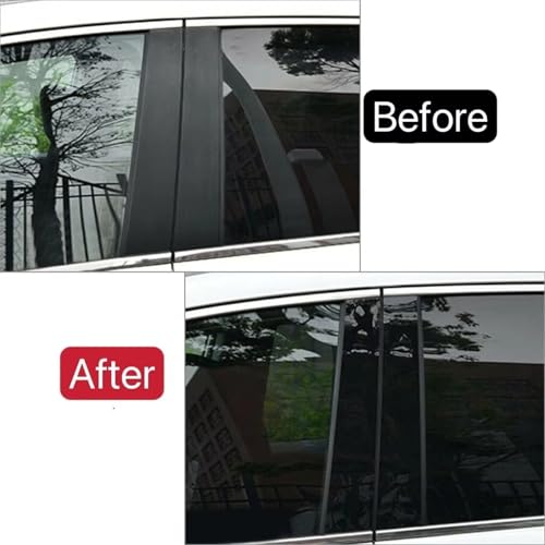 Adhesivos para pilares de puertas Saturn Vue 2008 2009 2010, molduras de ventanas, 6 piezas 7