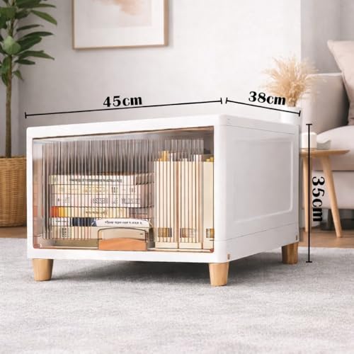 Image of URBAN LUXY Collapsible Wardrobe Cloth Rack for Storage /Sturdy Wardrobe /Kitchen Cupboard /Foldable Storage Organizer /Closet for Bedroom /Living Room /Laundry Room (Cupboard Rack-1DOOR Transparent,1PCS)