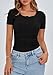 PRETTYGARDEN Womens 2026 Summer Short Sleeve Tops Ribbed Henley Button Slim Fit Basic Casual T Shirts Blouse Fashion Clothing (Black,Small)