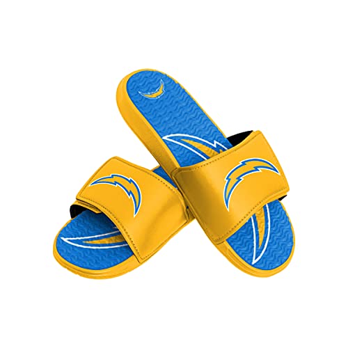 FOCO Los Angeles Chargers NFL Mens Colorblock Big Logo Gel Slide - XL