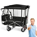 Fliegengitter Moskitonetz Bollerwagen, Moskitonetz Abdeckung Bollerwagen, Sonnenschutz Fliegennetz Bollerwagen, Insektenschutz für Transportwagen faltbar, für Picknick, Camping, Wagon, Kinderwagen