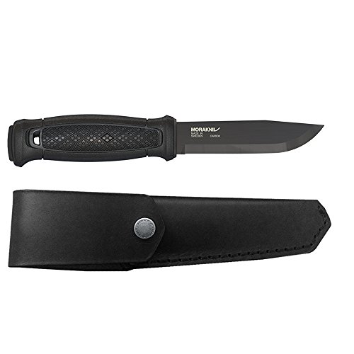 Morakniv Garberg Full Tang Fixed Blade Knife with Carbon Steel Blade, 4.3-Inch, Leather