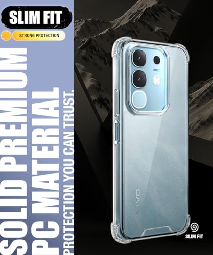 Image of WOW IMAGINE Ultra-Hybrid Crystal Clear Back Case for Vivo T4x 5G | iQoo Z10x 5G | Vivo Y31 Pro 5G | Shockproof Design | Camera Protection Bump | Hard Clear Cover with Cushioned Edges - Transparent