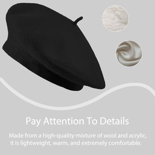 Image of Jolbndcv 6PCS Beret, French Beanie, Outdoor, Winter, Fashion Lady Hat | One Size Fits Most,Solid Color,Stretchable,for All Season