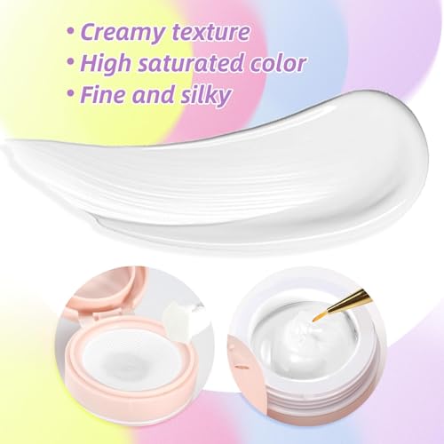 U-Shinein Cushion Gradient Painting Gel, Ombre Nails Aura Nails Full Coverage Precise Control of Each Dip 100pcs Spong & Grabbing Pen Matte Effect Non-Wipe Long Lasting Soak Off UV LED,Set White