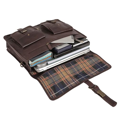 Leather briefcase 18 inch laptop messenger bag for men and women best satchel office bag by Komal's Passion Leather - Image 2