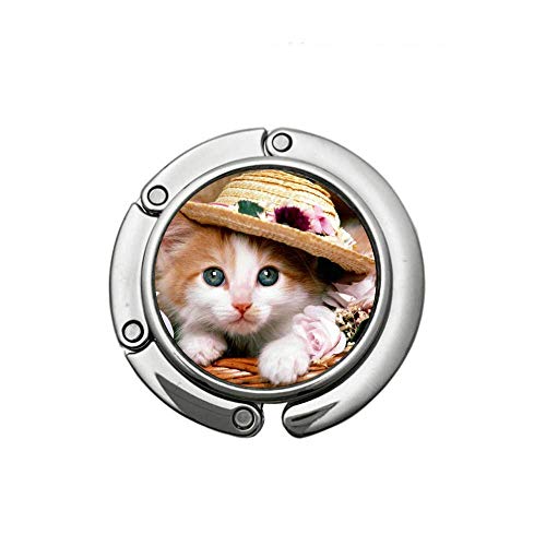 Preisvergleich Produktbild Verschiedene Tiermuster Design Handtasche Faltbügel Geldbörsen Kleiderbügel Haken Set Cute Cat-2