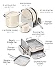 Caraway 31-Piece Ceramic Cookware Bundle - Fry Pans, Saucepans, Sauté Pan, Dutch Oven, Petite Cooker, Stir Fry, Rondeau, Stock Pot, Grill & Griddle Pans, Roasting Pan, Racks, Organizers - Cream #3