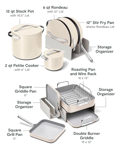 image for Caraway 31-Piece Ceramic Cookware Bundle - Fry Pans, Saucepans, Sauté