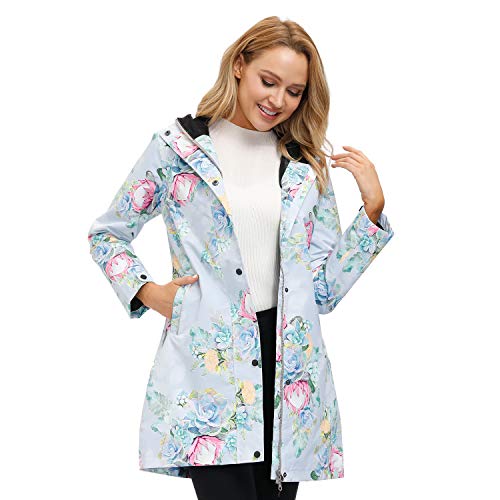 image for Corna Printed Long Light Rain Jacket Waterproof Active Outdoor Printed
