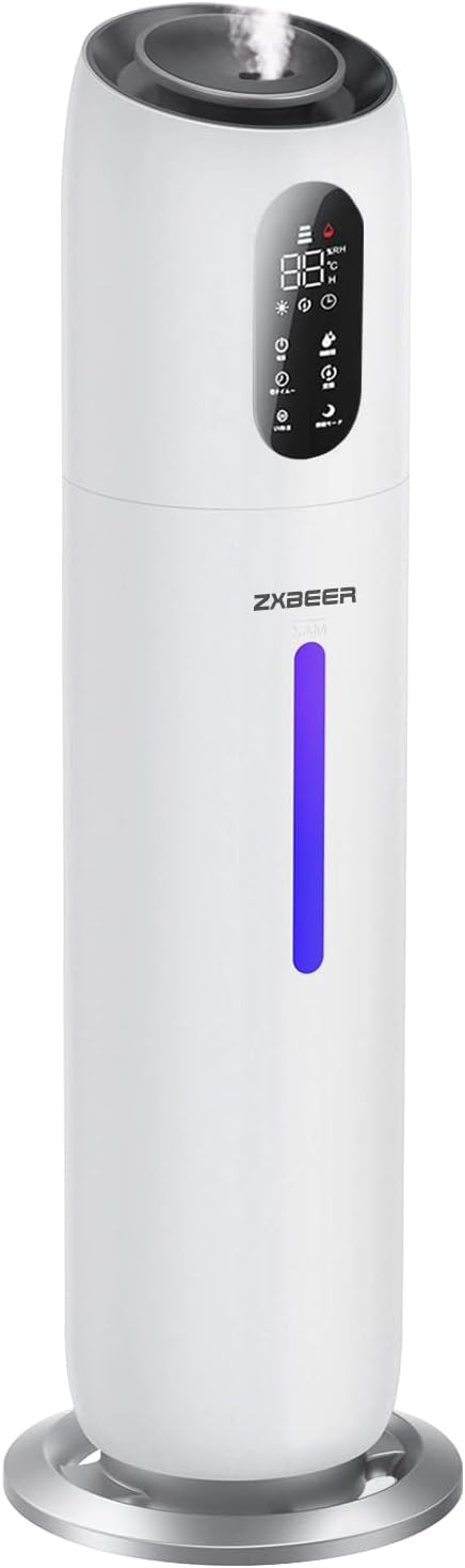 Humidifiers for Bedroom Large Room, ZXBEER 9L Top Fill Ultrasonic Humidifier with 360° Nozzle 7 Color Light Auto Shut-Off, 3 Modes Run Up to 48 Hrs Super Quiet Cool Mist Humidifier for Home Baby Adult