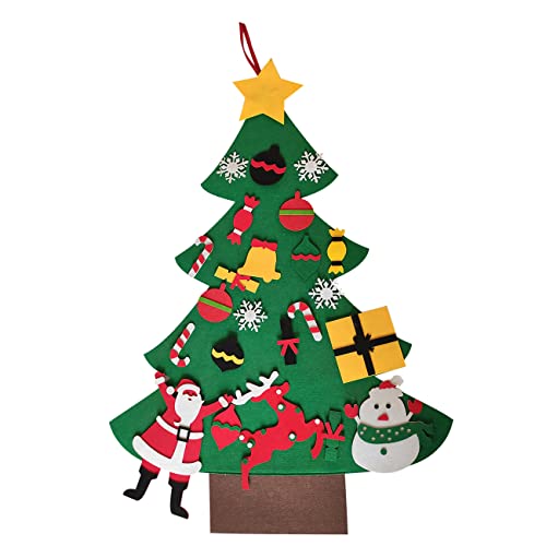 Fieltro Árbol de Navidad, Incluido 24 Decoraciones Infantiles Desmontables, Regalos Colgantes de Navidad de la Pared para Las Decoraciones de la Navidad Cover