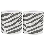 Yardwe 2 Stück Toilettenpapier mit Zebra Print Weiches Reißfestes Klopapier mit Modernem Motiv Selbstklebende Musterrolle für Stilvolle Badezimmerdeko und Platzsparende Aufbewahrung