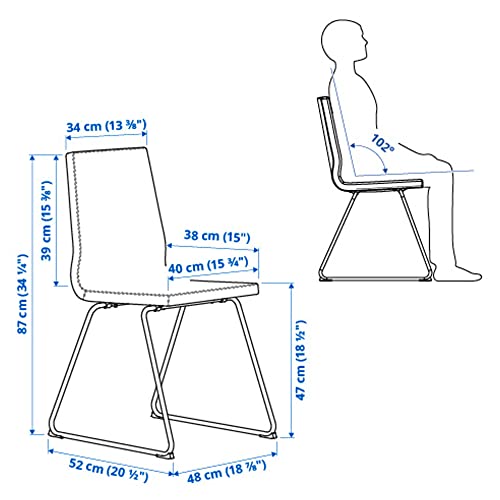 Chaise chromée marron doré LILLÅNÄS table manger fauteuil design