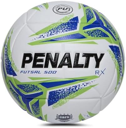 Bola de Futsal Penalty RX 500 XXIII, Branco, Verde e Azul, 500