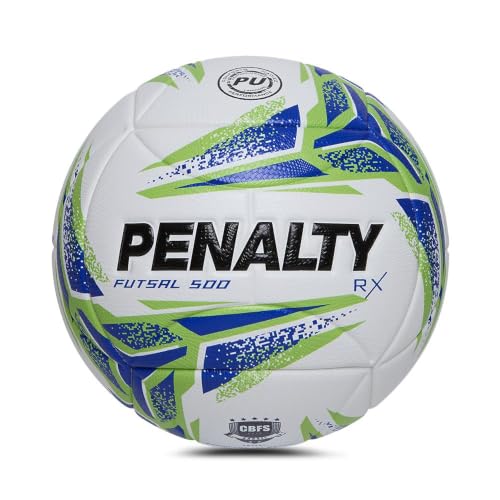 Bola de Futsal Penalty RX 500 XXIII Branco, Verde e Azul - 1 Unidade