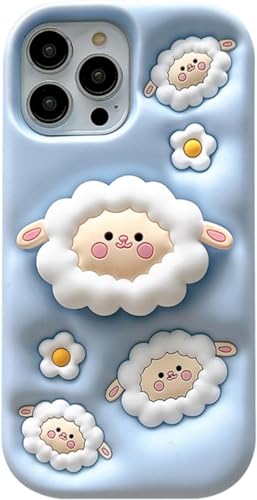 Image of MIDOS Back Cover Compatible with iPhone 14 Pro Max Soft Silicone 3D Cute Cartoon with Holder Full Protective Case for iPhone 14 Pro Max (Case 6)