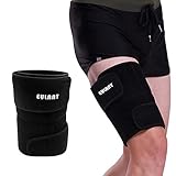 ONT Oberschenkelbandage Männer Frauen Verstellbare Neopren Oberschenkel Bandage für Rechtes und Linkes Bein Oberschenkelbandage Schwarz /1 Stück