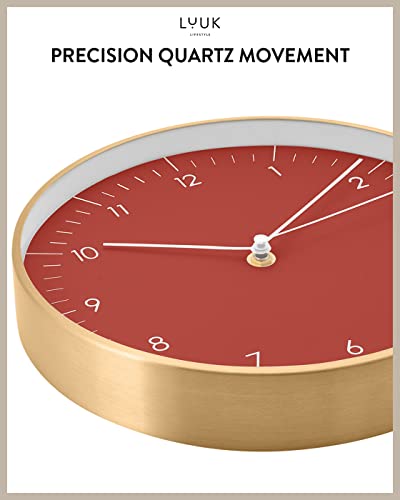 LUUK LIFESTYLE Wall Clock Small Round Silent Non-ticking (10in), Modern design, Easy to read - Image 3