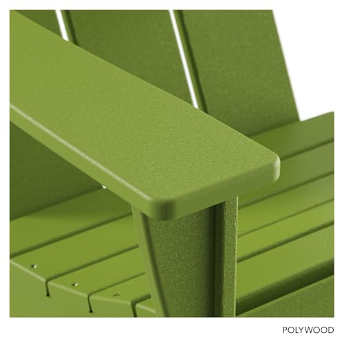 POLYWOOD Modern Adirondack Chair – All-Weather Outdoor Lawn Adirondack Chairs – HDPE, Fade-Resistant & Durable Outdoor Furniture – For Patio, Deck & Fire Pit Chairs – Lime by Polywood - Image 6