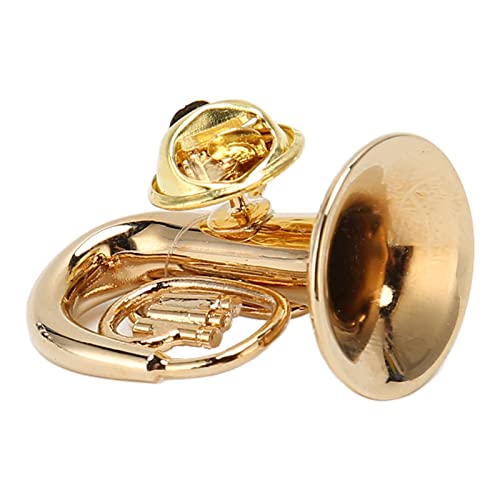 Miniature Tuba Brooch, Brass Elegant Musical Instrument Brooch Pin Retro for Music Lover for Concert