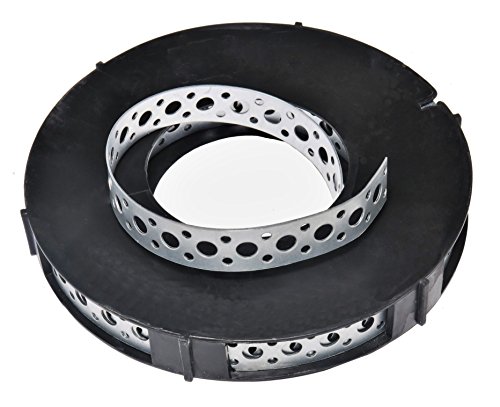 1 roll (10 m) perforated tape 17 mm galvanised steel multi-punched, Black