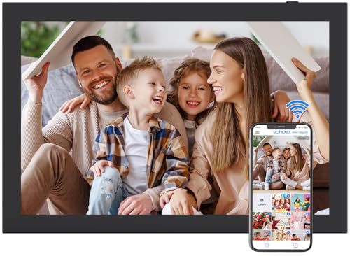 10.1' Digital-Picture-Frame Smart Digital Photo-Frame - IPS Touch Screen, Auto-Rotate, Slideshow, Load Photo Video from Phone to 32GB Digital Frame Via App Email, Free Cloud Storage, Gift for Mom Dad