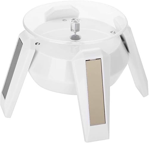 Miniatura 9 de Exhibición giratoria de la joyería, plataforma giratoria eléctrica, soporte giratorio de la exhibición del anillo de la joyería (blanco)