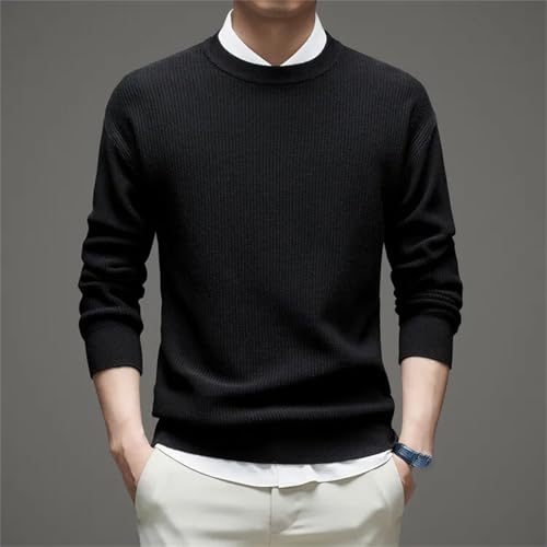 Men’S Casual Thick Warm Wool Blend Pullover Sweater Long Sleeve O-Neck Knitted Jumper Tops4