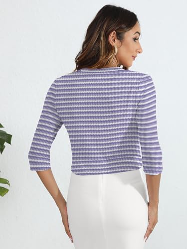 Image of Heymoments Women's Thin Shrugs 3 /4 Sleeve Lightweight Cropped Sweaters Open Front Cardigan for Dress