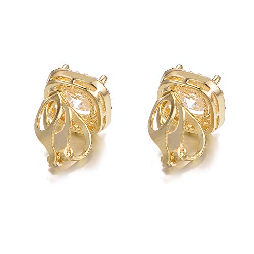 Yoursfs 8MM Austrain Crystal Clip on Earrings for Women Fashion 18k Gold Plated Square Rhinestone Clipon Earrings Non Pierced Ears for Women3