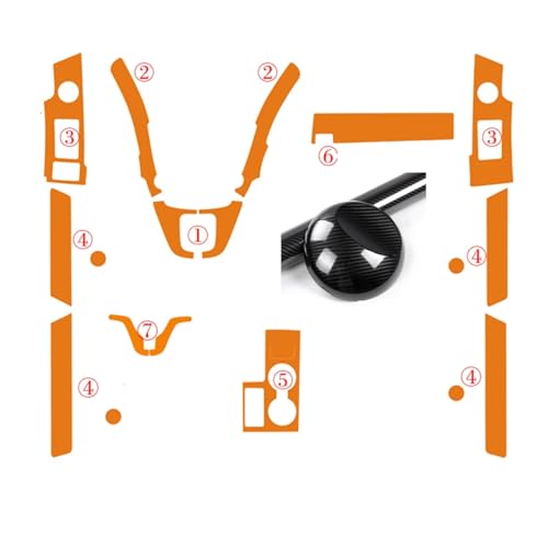 Autocollants carbone 5D Honda CRV 2007-2011 panneau commande intérieur voiture