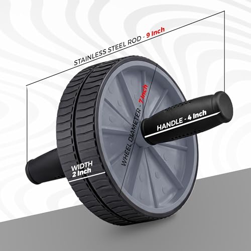 Image of Jaspo AB Drive Abs Roller Wheel with Stainless Steel Rod for Men & Women - Core Strength Training Abdominal Workout Equipment for Home Gym
