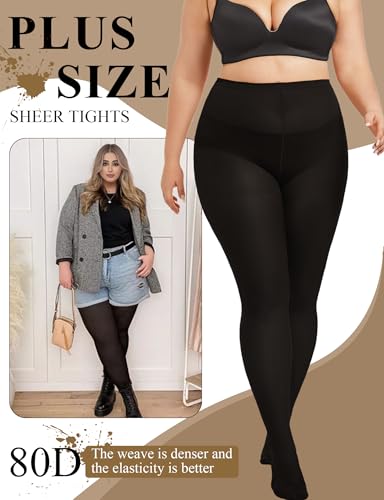 Buauty Plus Size 80D Black Tights For Women thumb #1
