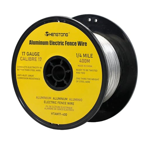 HENGTONG 17 Gauge Aluminum Electric Fence Wire 1312ft for Garden & Chicken