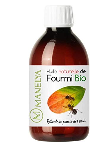Huile de fourmi 250 ml - Manelya - Contre la pousse des poils, retardateur de repousse - Vegan - 100% Biologique et naturelle - Format économique