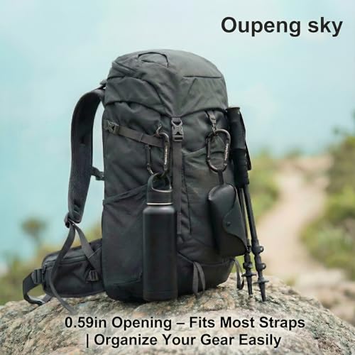 Image of Carabiner Clip - Heavy Duty Carabiners 800lbs-13KN (2922 lbs) Carabeaner D Ring Shape,Key Chain Clip Hook,Keychain Clip,Multipurpose for Camping, Hiking,Backpacking or Other Outdoor Activities.