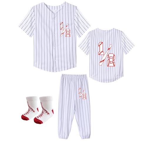 Baby Boy Girl Halfway to One 1/2 Baseball Shirt Pant Suit Half Birthday Infant Newborn Clothes 6 Months