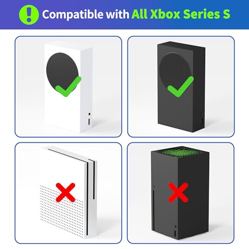 Image of Josmimic Wall Mount for Xbox Series S - Metal Console Holder with Ventilated Base and Anti-Scratch Pads - Space-Saving Wall Bracket for Xbox S with Easy Installation and Heat Dissipation Design