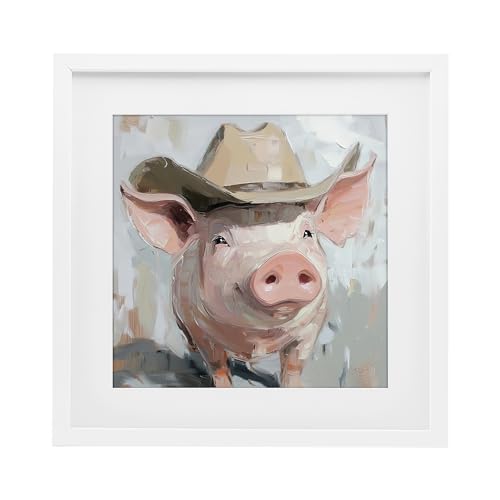 'Cowboy Chester Pig'| Framed Print Under Glass