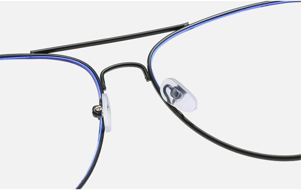 Classic Aviator Shortsighted Distance Glasses Metal Frame Clear Lens Myopia Glasses For Mens Womens Metallic Black 3 Diopters image 4 of 5 B0CZ9LLSP6