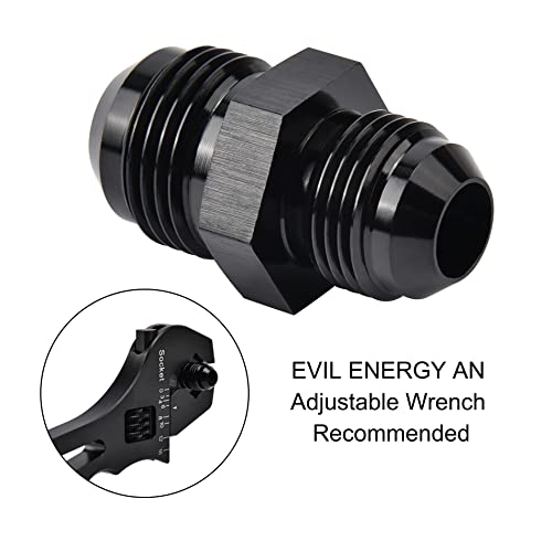 Image of EVIL ENERGY 10AN Male to AN8 Male Flare Reducer Coupler Union Straight Adapter Fitting Black 2PCS