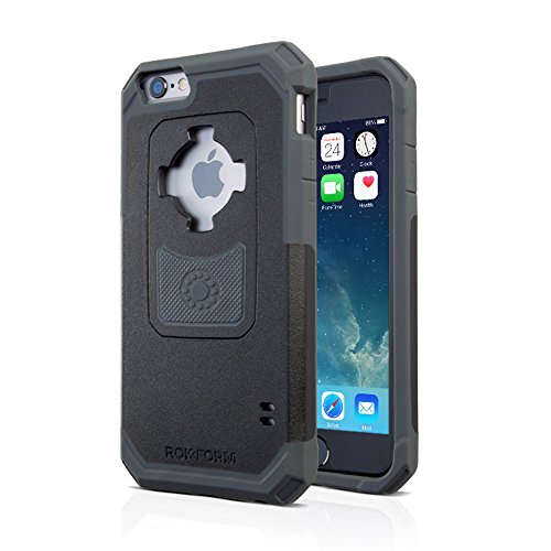 Rokform iPhone 6/6s Rugged Series Military Grade Magnetic Protective Phone Case with twist lock & universal magnetic car mount (Black/Gun Metal) 302243