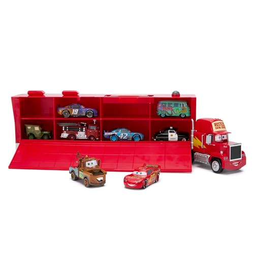 Disney Store Official Coffret Camion Transporteur Mack, Pixar Cars, 9 pièces, avec Mack et 8 Petites Voitures à Friction Dont Flash McQueen, Martin et...