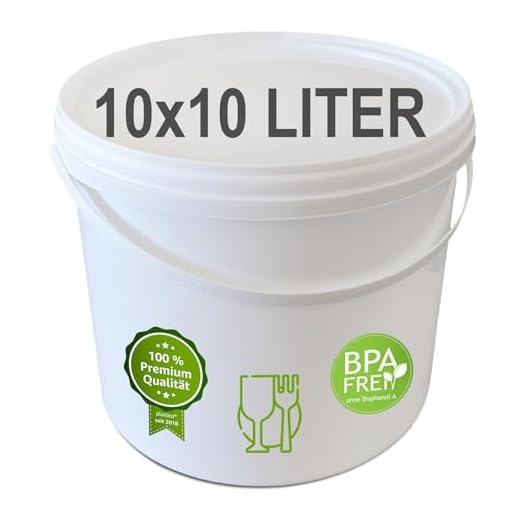 10 x 10 L Eimer mit Deckel WEISS Kunststoffeimer Deckel Henkel Lebensmittelecht