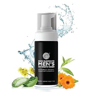 Skin Elements Intimate Wash for Men with Tea Tree Oil | pH Balanced Foaming Hygiene Wash | Prevents Itching, Irritation & Bad Odor | 4.05 fl. oz.