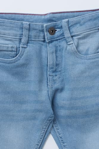 Image of Pantaloons Junior Kids Cotton Stretch Blend Jeans | Slim Fit | Mid Rise Waist | Full Length