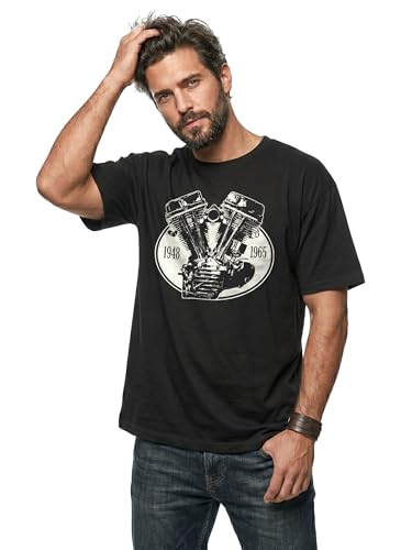 Makaya Biker T-Shirt Homme Panhead Chopper Moto Motard Noir Taille L – vue 3